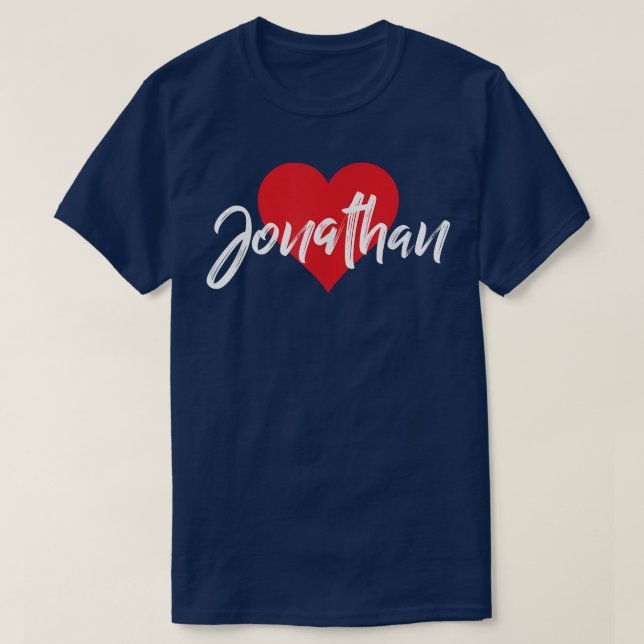 I Kärlek Jonathan First Namn Tshirt I Heart Named T Shirt (Design framsida)