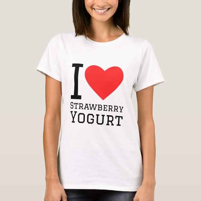 I kärlek jordgubbsyoghurt t shirt (Framsida)