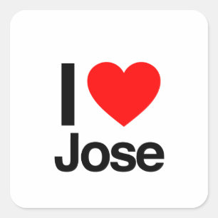 i kärlek jose fyrkantigt klistermärke