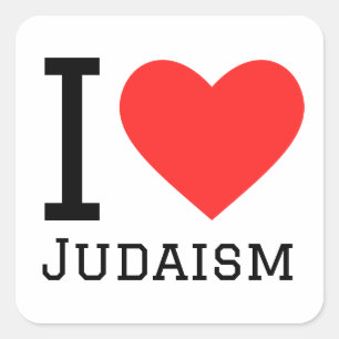 I kärlek judaism fyrkantigt klistermärke