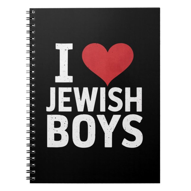 I Kärlek judiska pojkar I Heart Jewish Boys Hanukk Anteckningsbok (Framsidan)