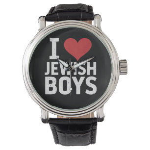I Kärlek judiska pojkar I Heart Jewish Boys Hanukk Armbandsur