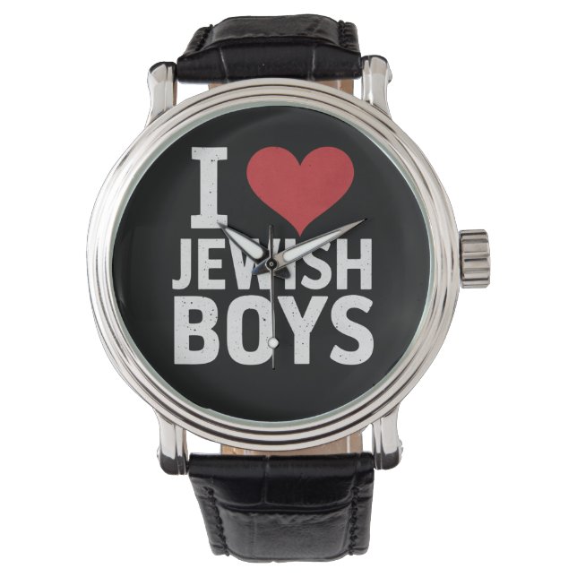 I Kärlek judiska pojkar I Heart Jewish Boys Hanukk Armbandsur (Framsida)