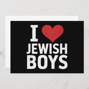 I Kärlek judiska pojkar I Heart Jewish Boys Hanukk Inbjudningar