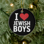I Kärlek judiska pojkar I Heart Jewish Boys Hanukk Julgransprydnad Keramik<br><div class="desc">I Kärlek judiska pojkar I Heart Jewish Boys Hanukkah</div>