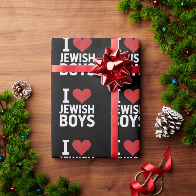 I Kärlek judiska pojkar I Heart Jewish Boys Hanukk Presentpapper (Julgåva)