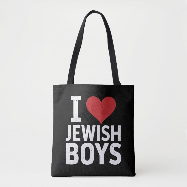 I Kärlek judiska pojkar I Heart Jewish Boys Hanukk Tygkasse (Framsida)