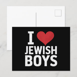 I Kärlek judiska pojkar I Heart Jewish Boys Hanukk Vykort