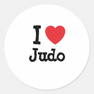 I kärlek Judo anpassningsbar personlig Runt Klistermärke
