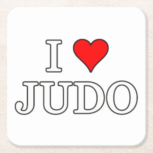 I Kärlek Judo Underlägg Papper Kvadrat