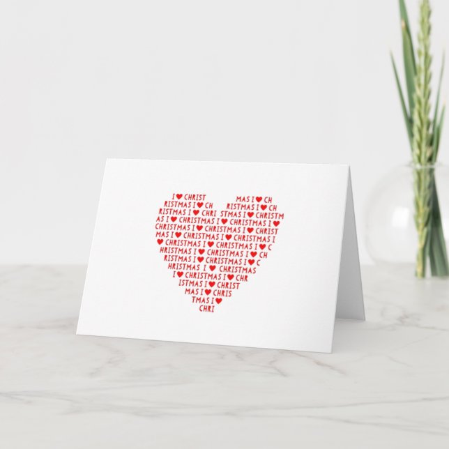 I Kärlek jul-Helgdagar Red Heart Card Helgkort (Framsida)