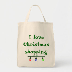 I Kärlek jul Shopping Tote Tygkasse