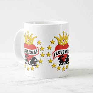 I KÄRLEK Julafton + din bakgrund Jumbo Mugg