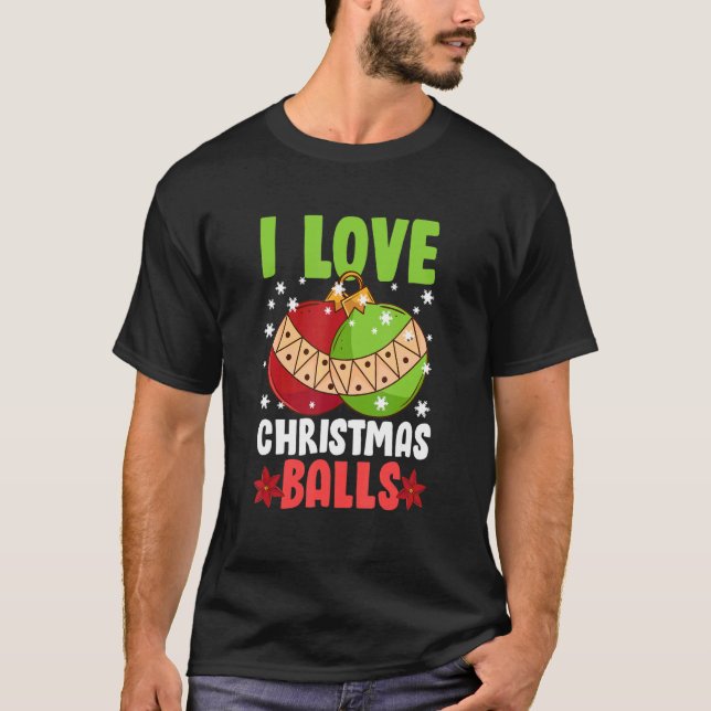 I Kärlek-juljoket Bollar Dirty jul Joke T Shirt (Framsida)