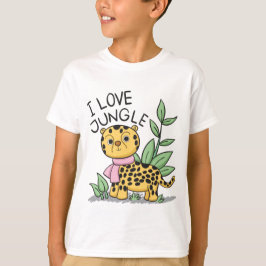 I Kärlek Jungle Leopard Funny Cute T Shirt