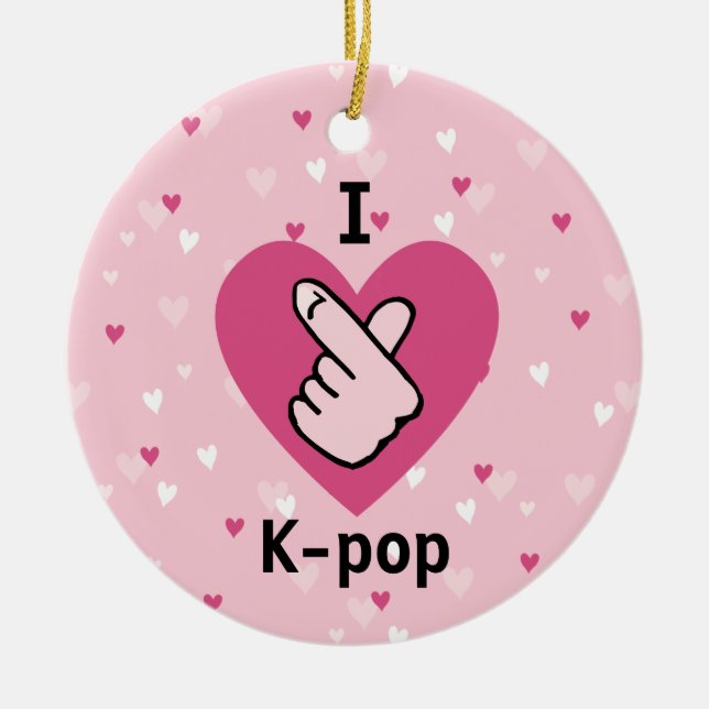 I Kärlek K-pop Rosa Finger Heart BlackPink Julgransprydnad Keramik (Framsidan)