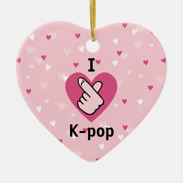I Kärlek K-pop Rosa Finger Heart BlackPink Julgransprydnad Keramik (Framsidan)