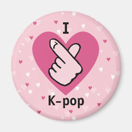 I Kärlek K-pop Rosa Finger Heart BlackPink Magnet