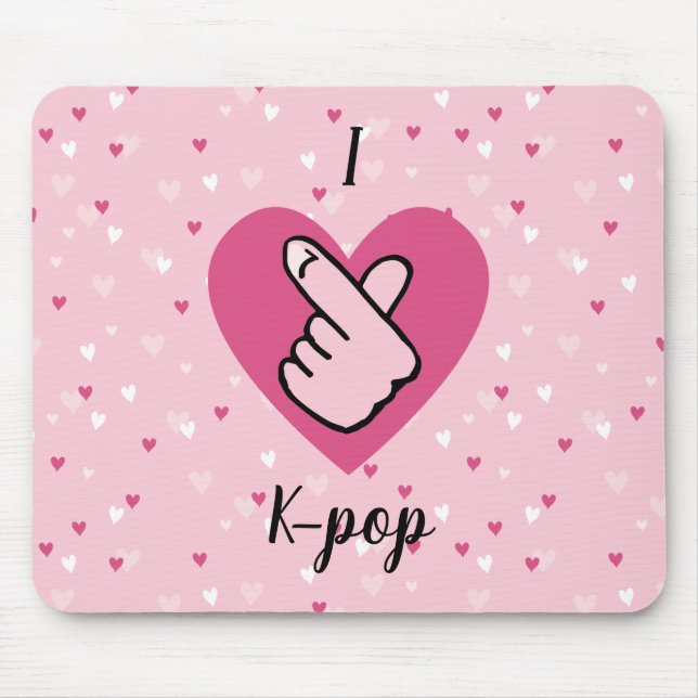 I Kärlek K-pop Rosa Finger Heart BlackPink Musmatta (Framsidan)