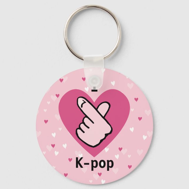 I Kärlek K-pop Rosa Finger Heart BlackPink Nyckelring (Framsida)
