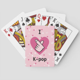 I Kärlek K-pop Rosa Finger Heart Casinokort