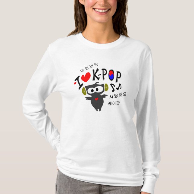 I kärlek K-POP TXT UGGLA VECTOR Dam A Hoody Long S Tee (Framsida)