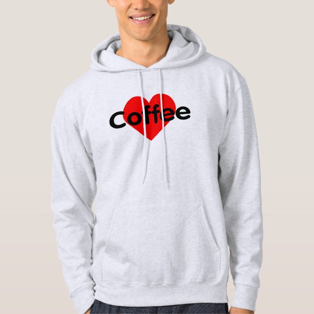 I Kärlek-kaffe Hoodie (Framsida)