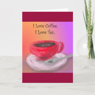 I kärlek kaffe, i kärlek te Notecards Kort