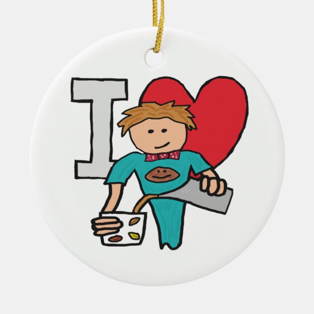 I Kärlek-kaffe Julgransprydnad Keramik (Framsidan)