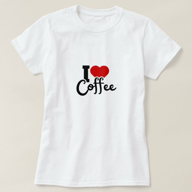 I Kärlek-kaffe - kaffe Älskare T Shirt (Design framsida)