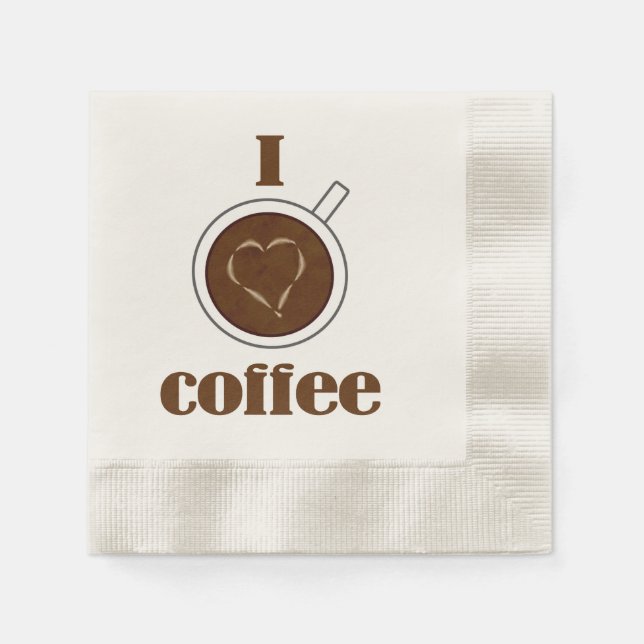 I Kärlek Kaffe Latte Heart Pappra blöjor Pappersservett (Framsidan)