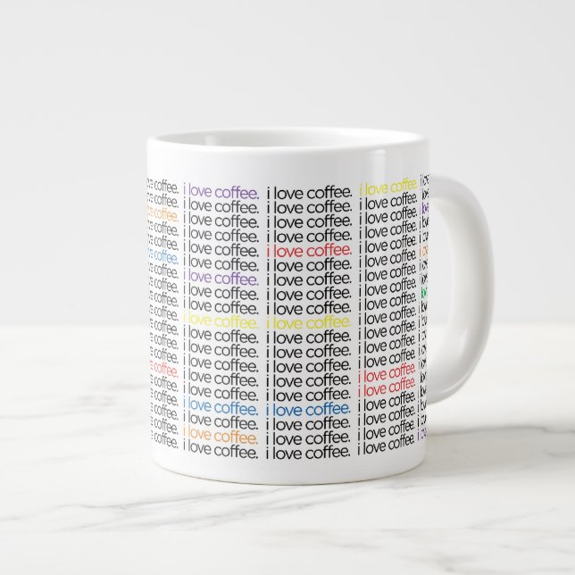i kärlek kaffe.  Mugg - storlekare JUMBO (Framsida höger)