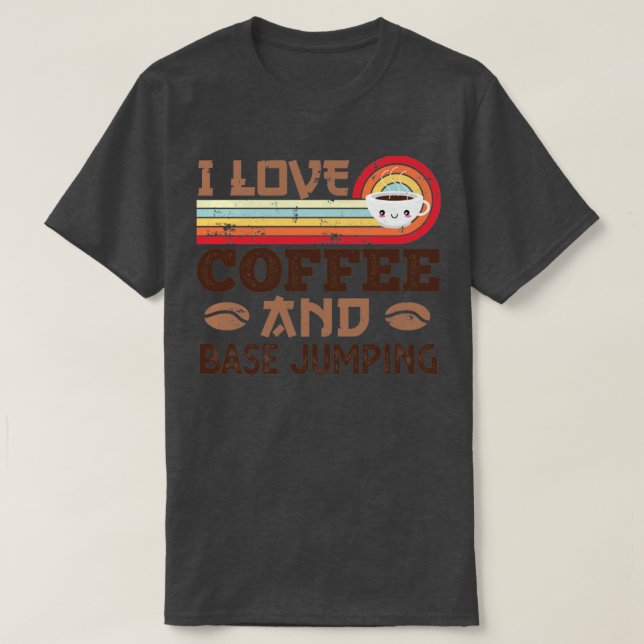 I kärlek-kaffe och bashögtalare Retro Sunset Gift T Shirt (Design framsida)