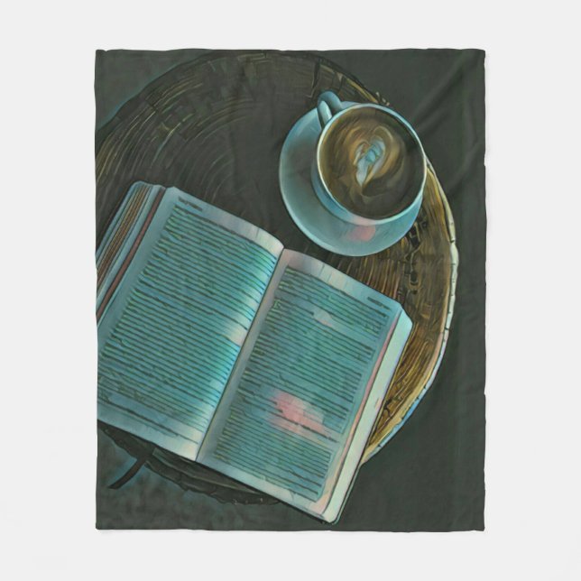 I kärlek kaffe och bokar fleecefilt (Framsidan)