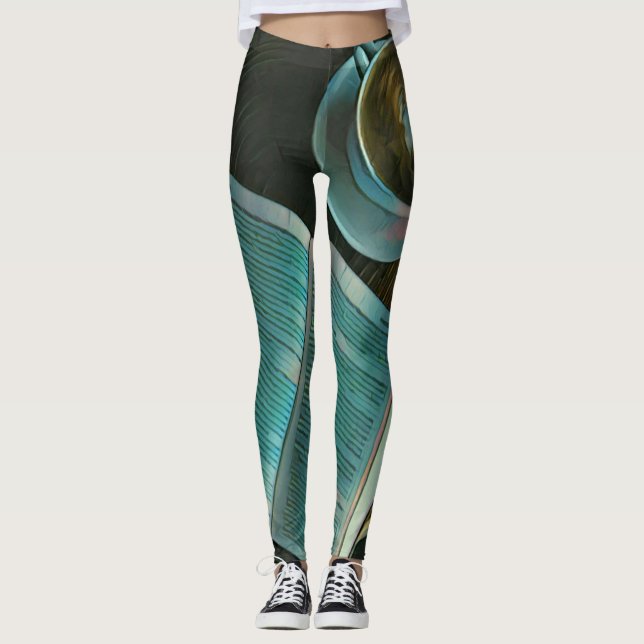 I kärlek kaffe och bokar leggings (Framsida)