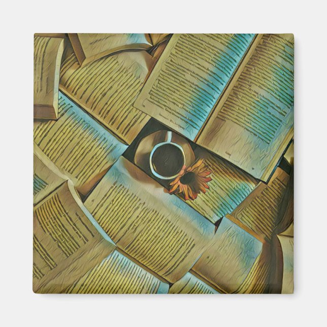 I kärlek kaffe och bokar magnet (Framsidan)