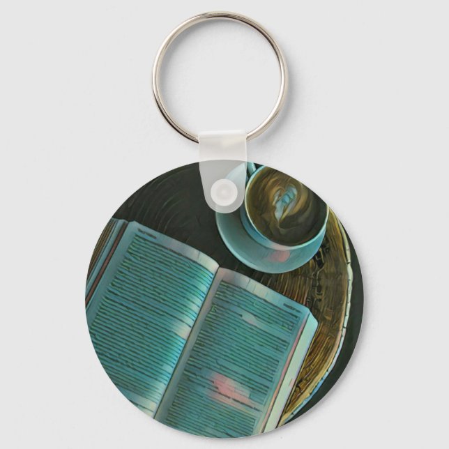 I kärlek kaffe och bokar nyckelring (Framsida)