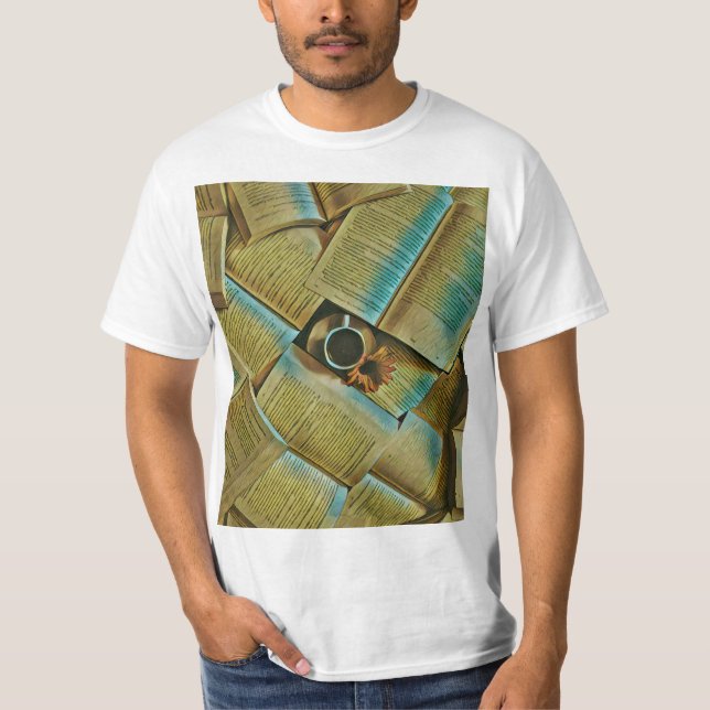 I kärlek kaffe och bokar t shirt (Framsida)