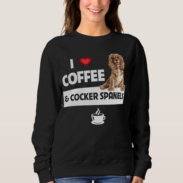 I Kärlek-kaffe och Cocker-spanjorer Hund Pappa Caf T Shirt (Framsida)