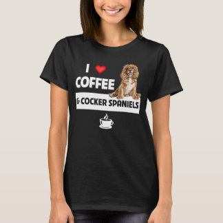 I Kärlek-kaffe och Cocker-spanjorer Hund Pappa Caf T Shirt