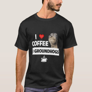 I Kärlek, kaffe- och groundhoggdag, Woodchuck Caff T Shirt