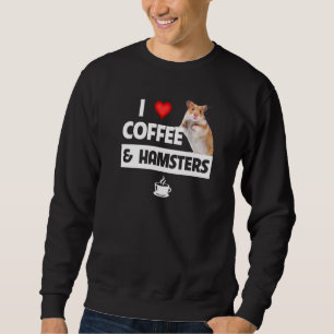 I Kärlek Kaffe och hamster Cage Wheel Caffeine Bib Lång Ärmad Tröja