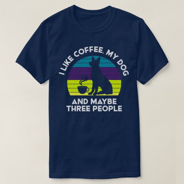 I Kärlek kaffe och Hundar T Shirt (Design framsida)