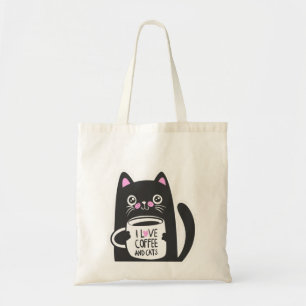 I kärlek kaffe och katter - Välj bakgrundsbild f Tygkasse