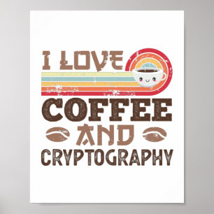 I kärlek kaffe och kryptografi Retro Sunset Gift Poster
