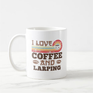 I kärlek kaffe och Larping Retro Sunset Gift Kaffemugg