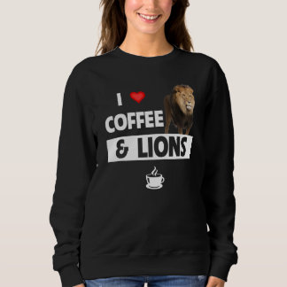 I Kärlek Kaffe och Lejon Funny Caffeine Animal Kär T Shirt