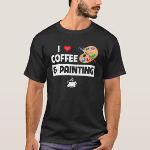 I Kärlek Kaffe och målningsfärg för konstst färg o T Shirt
