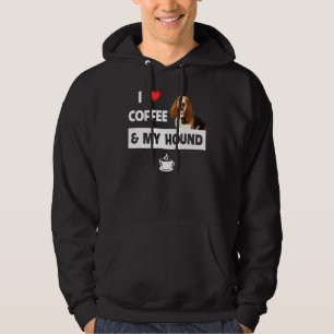 I Kärlek-kaffe och min basset Hound Hund Pappa-säl Hoodie