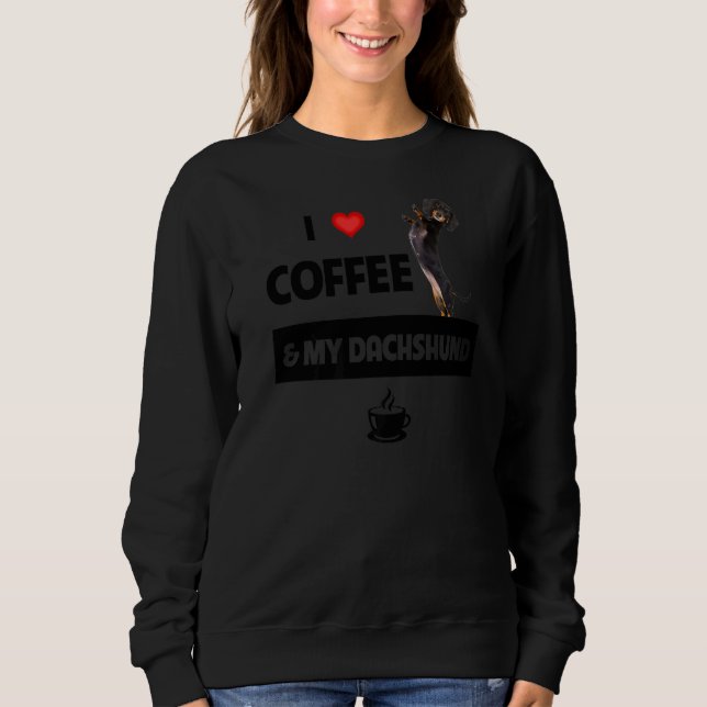 I Kärlek-kaffe och min förälder i Dachshund Mamma  T Shirt (Framsida)